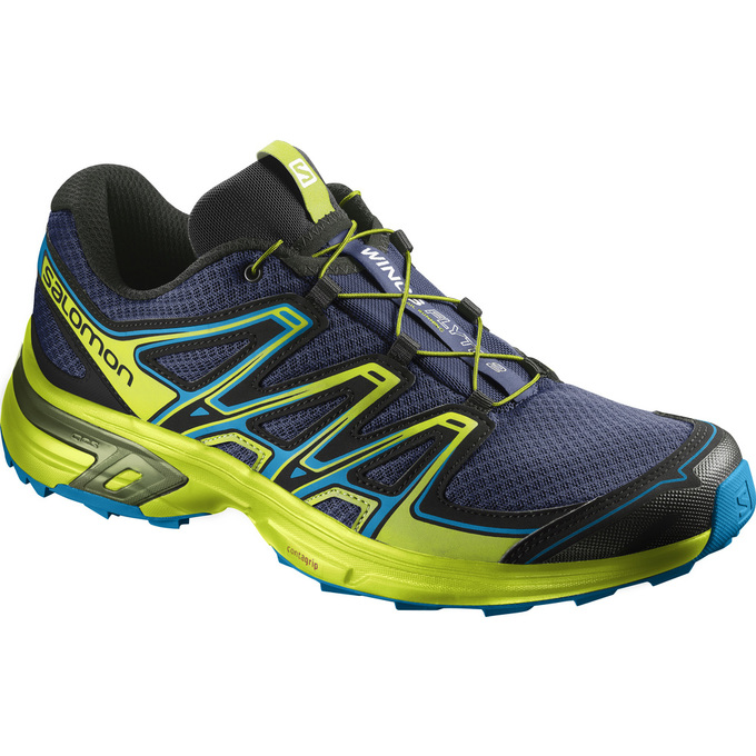 Zapatillas Trail Running Salomon Hombre Azul Marino / Amarillo - Salomon Argentina WINGS FLYTE 2 ,30